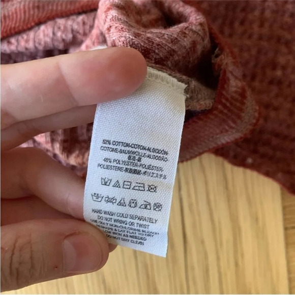 Free People We The Free XS South Side Oversized Thermal Top Cinnamon Waffle - Picture 5 of 8